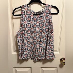 Madewell Women’s White Navy & Red Peplum Tank